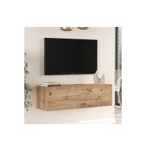 Mueble TV Moderno con Puerta en Melamina Color Madera 100x31.5x29.6cm - Diseño Elegante para Salón.