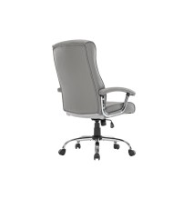 Silla de Oficina Estilo Manager en Piel Sintética Gris - 120/110x74x65 cm, Elegancia y Comodidad