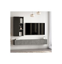 Mueble TV de pared moderno color negro antracita 174,5x27x145cm